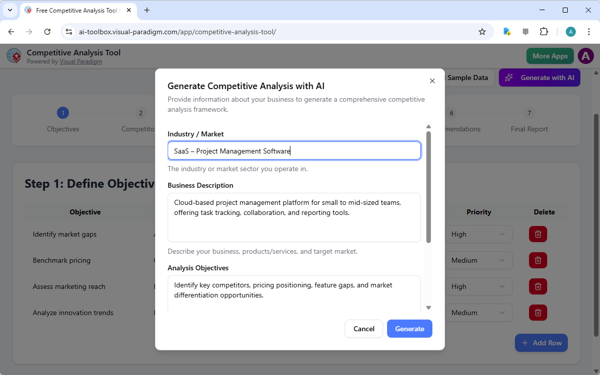 Membangun Strategi SaaS yang Menang: Panduan Analisis Pasar Lengkap dengan Alat Analisis Kompetitif Visual Paradigm