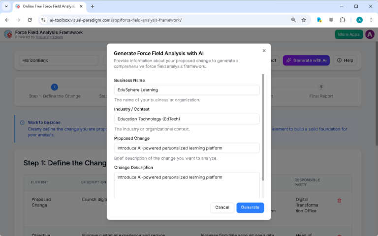 EdTech戦略の革新：プロフェッショナル・フォースフィールド分析フレームワークツールを活用したAI駆動型学習の実装
