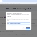 Creating a Strategic Plan for EcoMotion Mobility: An AI-Powered SWOT-TOWS Guide Creating a Strategic Plan for EcoMotion Mobility: An AI-Powered SWOT-TOWS Guide